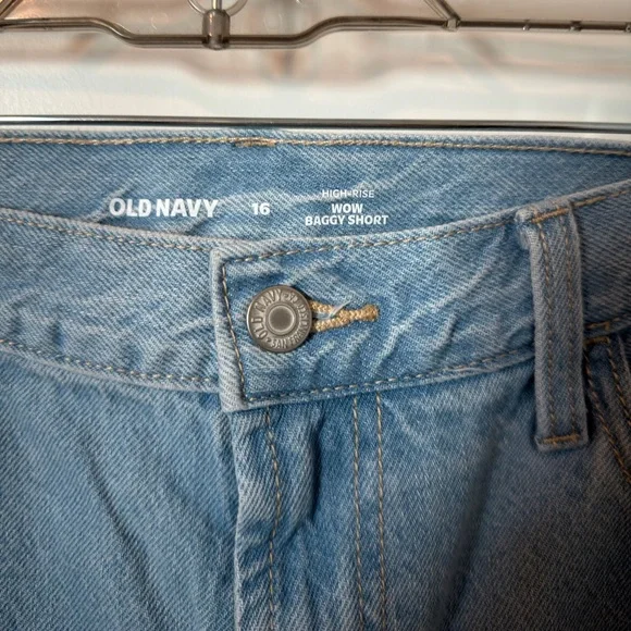 Old Navy High-Rise Blue Baggy Shorts - Picture 2 of 3